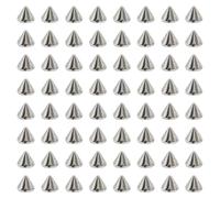 SYEYCW 100 Pcs Silver Cone Spikes, 8 x 10mm Cone Studs for Clothing, Replacement Bullet Spikes Rivets, for DIY Clothing, Jewelry Making, Bags, Shoes, Bracelets, and Accessories Decoration