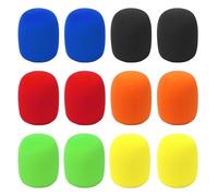SYEYCW 12 Pcs Microphone Foam Covers, Colorful Handheld Reusable Foam Mic Cover, Shakeproof Blocks Out Plosives Mic Filter, for Most Handheld Microphones, for KTV Stage Device Performance, 6 Colors