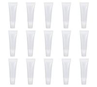 SYEYCW 15 Pcs Clear Lip Gloss Tubes, 10ml Lip Balm Containers, Refillable Empty Tubes, Soft Squeezable Balm Containers, Mini Empty Cosmetic Bottles, for DIY Gloss Makeup Travel Toiletries