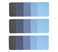 SYEYCW 15 Pcs Denim Patches for Repair, Iron on Patches, Size 9.5 cm x 12.5 cm, Inside and Outside Strongest Glue, Multiple Shades of Blue for Jeans and Clothing Repair