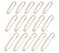 SYEYCW 15 Pcs Safety Pins for Clothes, Fancy Gold Modesty Pin, 7.5cm 5cm 3.8cm Safety Modesty Pins with Pearl, Fashion Strong Pearl Brooch Pin, for Hat Kilt Blanket Shirts Cardigans Skirts Pants