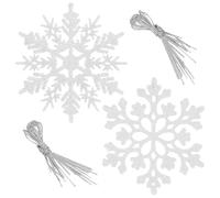 SYEYCW 16 Pcs Glitter White Christmas Tree Decorations, Sparkling Christmas Snowflake Ornaments, 10cm Durable Winter Hanging Snowflakes, Easy to Hang Stunning Decor for Indoor and Outdoor Festivities