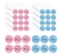 SYEYCW 168 Pcs Gender Reveal Stickers, 84 Pcs Team Boy & Team Girl Labels Stickers, 3cm Blue and Pink Round for Game Voting Labels, for Baby Shower Party Invitations Decoration Supplies
