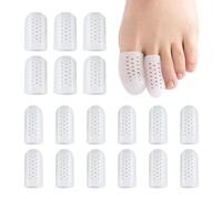 SYEYCW 18 Pcs Breathable Toe Protector with Holes, 6 Pcs Big Toes and 12 Pcs Small Toes, Silicone Cuttable Cap Sleeves, Toe Covers Pads for Women, Men, for Missing Toenails, Corns, Calluses, Blisters