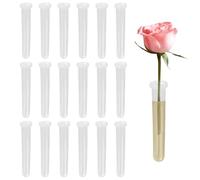 SYEYCW 18 Pcs Transparent Flower Water Tubes, Plastic Floral Test Tubes with Caps, Reusable Clear Flower Storage Vials, Floral Water Vials for Keeping Plants Fresh, for Plants Arrangements, Decoration