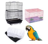 SYEYCW 2 Pcs Bird Cage Seed Catcher, Universal Soft Net Cover, Stretchy Ventilate Dustproof Cover, Skirt Guard, for Parrot, Parakeet, Macaw, African Round Square Cages