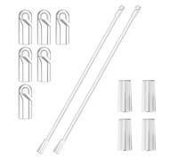 SYEYCW 2 Pcs Clear Venetian Blind Wand, 12 Inch Replacement Vertical Blinds Rod, Vertical Window Blinds, Replacement Control Wand Parts Kit with 4 Hook and 2 Grip, Windows Curtain Door Shades Opener