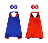 SYEYCW 2 Pcs Double-Sided Dual-Color Reversible Capes with 2 Pcs Felt Masks, Superhero Theme Masquerade Cosplay Double-Sided Cloaks Dressing up Party, for Halloween, Party, Fancy Dress up Accessory