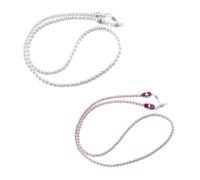 SYEYCW 2 Pcs Glasses Chains for Women, 2 Colours, 70 cm Glasses Strap, Non-Slip Spectacles Cord Retainer Lanyard, for Myopia, Spectacles, Sunglass