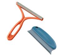 SYEYCW 2 Pcs Pet Hair Remover for Carpet, Reusable Scraper Removal Tool, Portable Cat Dog Lint Remover, Non-Damaging Pet Hair Remover for Furniture, for Car, Sofa, Pet Bed, Clothing, Blanket