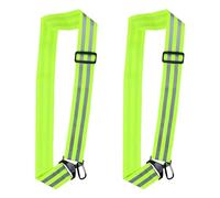 SYEYCW 2 Pcs Reflective Running Gear, Adjustable Reflective Sash with Clip, High Visibility Safety Sash at Night, High Vis Running Gear Belt, for Biking, Cycling, Jogging, Walking, Dog Walking