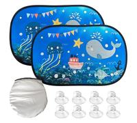 SYEYCW 2 Pieces Car Sunshades for Children, Car Sun Shades with UV Protection, 51 x 31 cm Universal Sun Shade Side Windows with 8 Suction Cups, Sun Shade Protect Children and Pets