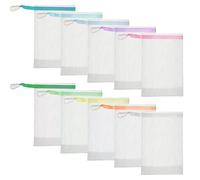 SYEYCW 20 Pcs Mesh Soap Saver Pouch, Soap Saver Bag with Drawstring Mesh Soap Bag, Soap Bag Soft for Shower, Exfoliating Soap Saver Pouch Net Bags, for Shower Washing Foaming Soap, Random Colors