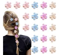 SYEYCW 20 Pcs Mini Crystal Flower Claw Clips, Rhinestone Floral Petal Hairpin, Hairs Styling Barrettes for Women Girls, Cute Hair Accessories, for Photograph, Daily, Party (Blue, White, Pink, Purple)