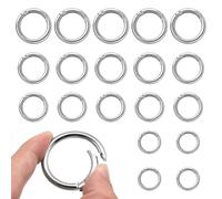 SYEYCW 20 Pcs Round Carabiner Clip, Trigger Metal Spring O Rings, O Ring for Purse Strap, Silver Round Carabiner Keyring, for Keyring Clip, Bag, Purse, Handbag, Strap, Tents, DIY Craft, Jewelry Making