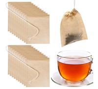 SYEYCW 200 Pcs Tea Filter Bags, Muslin Bag for Cooking, 5 x7 cm Empty Tea Bags for Loose Tea, Filter Paper Bag with Drawstring for Cooking, Soup, Tea Coffee Filter, Spice Storage, Weeding Party Favor