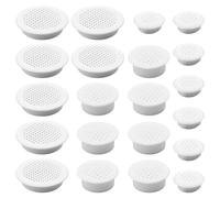 SYEYCW 21 Pcs Soffit Vents, 30mm 43mm 65mm Air Vents Circular Soffit Vent, White Plastic Round Vent Holes, Easy Installation, for Bathroom Home, Office, Kitchen, Furniture Cabinet, Wardrobe, Drawer