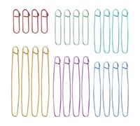 SYEYCW 24 Pcs Stitch Holder Set, Knitting Accessories, Stitch Holders for Knitting, Crochet Safety Pins, Aluminum Stitch Holders, for Blankets, Scarves, Quilts, DIY, Other Knitting Project, 6 Size