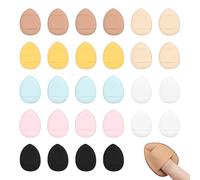 SYEYCW 28 Pcs Mini Powder Puff, Mini Finger Makeup Powder Puff, Powder Puff Wet Dry Makeup Tool, Face Setting Powder Puff Sponge Soft Powder Puffs, for Wet Dry Loose Foundation, Concealer, Eye Shadow