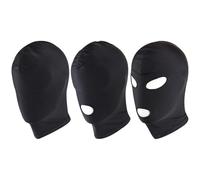 SYEYCW 3 Pcs Black Mask Set, Full Cover Hood Masks, Breathable Elastic Open Eyes and Mouth Mask, Open Mouth Head Masks, Unisex for Halloween Party, Cosplay Costume, Carnival Night, Stage Performances