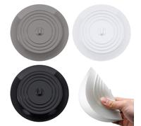 SYEYCW 3 Pcs Drain Stopper, Silicone Tub Stopper, 6 inch Durable Silicone Plug with Effective Seal, Drain Stopper Universal Sink Plug, Drain Plug for Kitchens, Bathrooms and Laundries, 3 Colours