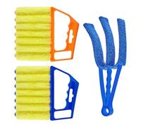 SYEYCW 3 Pcs Venetian Blinds Cleaner, Damp Duster for Wooden Blinds, Reusable Blind Cleaners with 7 Roller Brush Head, Window Cleaning Brush Tool, for Air Conditioner Dust Dirt, Car Vent, Home Care