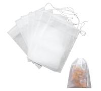 SYEYCW 300 Pcs Empty Tea Bags, Reusable Tea Bags for Loose Tea, White Disposable Tea Filter Bags, 5 × 7 cm Mesh Bags with Drawstring, Barrier Bags, for Spices Storage, Loose Tea, Coffe, Cooking