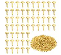 SYEYCW 300 Pcs Metal Split Pins, Mini Gold Paper Fasteners, 8 x 16mm Round Head Brads Split Pins, Scrapbooking Paper Fasteners, for DIY Crafts Projects, Scrapbooking, Photo Walls, Office, Household