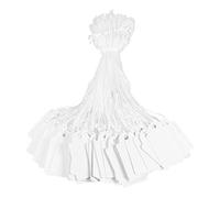 SYEYCW 300 Pcs Small Price Tags with String, 35 x 22mm White Writable Price Labels, Paper Blank Jewelry Marking Labels with Hanging Strings, for Jewelry, Clothing, Gifts Display Price