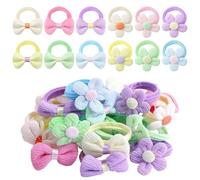 SYEYCW 36 Pcs Girls Hair Accessories, Toddler Hairbands, No Damage Baby Hair Toddler for Girl, Candy Colors Soft Seamless Bows and Flowers Toddlers Cute Hairbands, for Little Girls Infants Kids