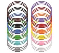 SYEYCW 36 Pcs Wire Keychain Cable, Large Key Holder Keyring, Rust Resistant Wire Keychain, Colorful Stainless Steel Key Ring Holder, for Hanging Keyrings Luggage ID Tags Dog Tag Keepers, 12 Colors