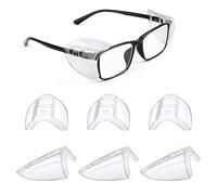 SYEYCW 4 Pairs Clear Safety Side Shields, Side Shields for Prescription Glasses, Flexible Slip on Protection Glasses Side Shields, Universal Side Shields for Eyeglasses, for Small to Medium Eyeglasses