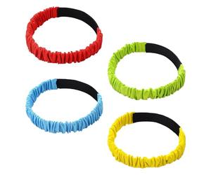 SYEYCW 4 Pcs 3 Legged Race Bands, Three Legged Race Bands for Adults Kids, Colorful Elastic Tie Rope with Magic Adhesives, for Carnival Relay Game, Field Day, Outdoor Team, Red, Yellow, Blue, Green