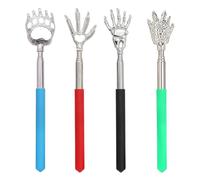 SYEYCW 4 Pcs Back Scratcher Extendable, Stainless Steel Telescopic Back Scratcher, Hand Massager with Rubber Handles, Includes Claw Kit Telescoping
