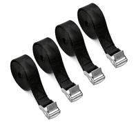 SYEYCW 4 Pcs Black Tie Down Straps, 1M x 20mm Adjustable Tie Heavy Duty, Ratchet Lashing Straps, Roof Rack Belts, Tensioning Belts with Quick Release Cam Bukle, for Motorcycle, Trucks, Cargo
