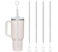SYEYCW 4 Pcs Straw Cleaner Brush Set, Extra Long Straws Cleaning Tool, 6mm 8mm 10mm 12mm Reusable Straw Brush for Straws, Bendable Crevice Pipe Cleaner, for Water Bottles Tumblers Sippy Cup Tube Gap