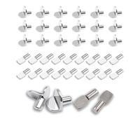 SYEYCW 40 Pcs Shelf Support Pins, L-Shaped Metal Shelf Support Pegs, Spoon Shape Bookshelf Pegs, Easy Installation, Secure Fit, for Kitchen, Cabinet, Bookcase, Closet, Wardrobe, Cupboard