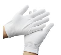 SYEYCW 5 Pairs White Cotton Gloves, Unisex Ladies Men White Magicians Gloves, One Size Fits All, White Gloves for Eczema, Police, Waiters, Drivers, Jewelry Inspection, Magicians, Santa, Kids, Adult
