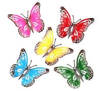 SYEYCW 5 Pieces Butterfly Garden Ornament, Metal Butterfly Wall Art Decoration, Garden Wall Art Fence Decorations, Colorful Fence Decorations Outdoor, for Indoor Sheds Walls Fences Home Patio Yards