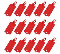 SYEYCW 50 Pcs Blank Plastic Tags, 2.48 x 1.46Inch Writable Shipping Labels, Reusable Waterproof Plastic Tags, Zip Tie Mark Hanging Labels, Serrated Tension Sealing Strap, for Keys, Luggage, Red
