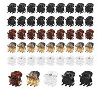 SYEYCW 50 Pcs Mini Claw Clips, Small Hair Claw Clips, Non-Slip Plastic Hair Catch, Mini Hairpin Clamps, Plastic Hairs Claws Pins Clamps for Medium Thick Hair, Accessories for Women And Girls, 5 Colors