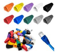 SYEYCW 50 Pcs RJ45 Boots, Soft Plastic Ethernet RJ45 Cable Connector Boots Cover, Ethernet Connector Protection Cover, RJ45 Cable Connector Boots Plug Cover, for Ethernet Network, 10 Colors