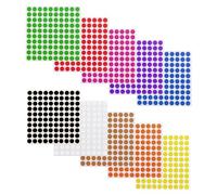 SYEYCW 5000 Pcs Coloured Stickers Dots, 50 Sheets 10mm Coloured Dot Stickers Sticky Labels, 10 Colors Colorful Circle Dot Labels, Sticky Marking Colored Dots for Office, Family, School, Company