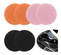 SYEYCW 6 Pcs Car Coasters, Car Cup Holder Coaster, Cute Car Cup Coaster, Universal Car Cup Holder Coaster, Anti-Slip Silicone Auto Insert Cup Coaster, Car Accessories for Car, SUV, Truck, 3 Colors