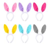 SYEYCW 6 Pcs Plush Rabbit Hairbands, Bendable Bunny Ears, Colorful Cute Rabbit Headbands, Costume Accessories for Easter, Birthday, Cosplay, Party for Women, Girls, Boys