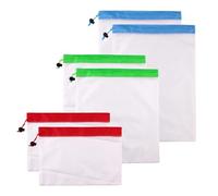 SYEYCW 6 Pcs Reusable Produce Bags, Drawstring Mesh Bags for Vegetables, Fruits, Grocery, Travel, Home, 3 Sizes