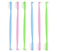SYEYCW 6 Pcs Tufted Toothbrush, Double Ended Orthodontic Toothbrushes, V-Trim Bristles Toothbrushes, Single Tufted Tapered Tooth Brush, Manual Toothbrush for Teenage Adults, for Braces Detail Cleaning
