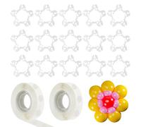 SYEYCW 60 Pcs Balloon Arch Clips, with 2 Rolls 100 Glue Point Stickers, Reusable Multi-Functional Plum Blossom-Shaped Balloon Rings Buckle, for Birthday Parties Wedding Venues Anniversary Celebrations