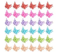 SYEYCW 60 Pcs Glitter Mini Butterfly Hair Clips, Sparkly Colorful Hair Accessories, Non-Slip Small Beautiful Tiny Butterfly Claw Clips, Sparkly Colorful Tiny Cute Claw Clip, for Girls Women Toddlers