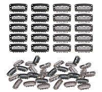 SYEYCW 60 Pcs Hair Extension Clips, Small Wig Clips to Secure Wig, 32 mm 6-Teeth Hair Extension Clips, with Soft Rubber, Wig Clips Snap Clips U-Shape No Sew, Hair Wig Clip for Hair Extensions DIY